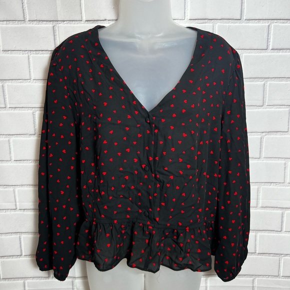 CANDIE’S women black crop top with hearts design /size XXL - Picture 5 of 7